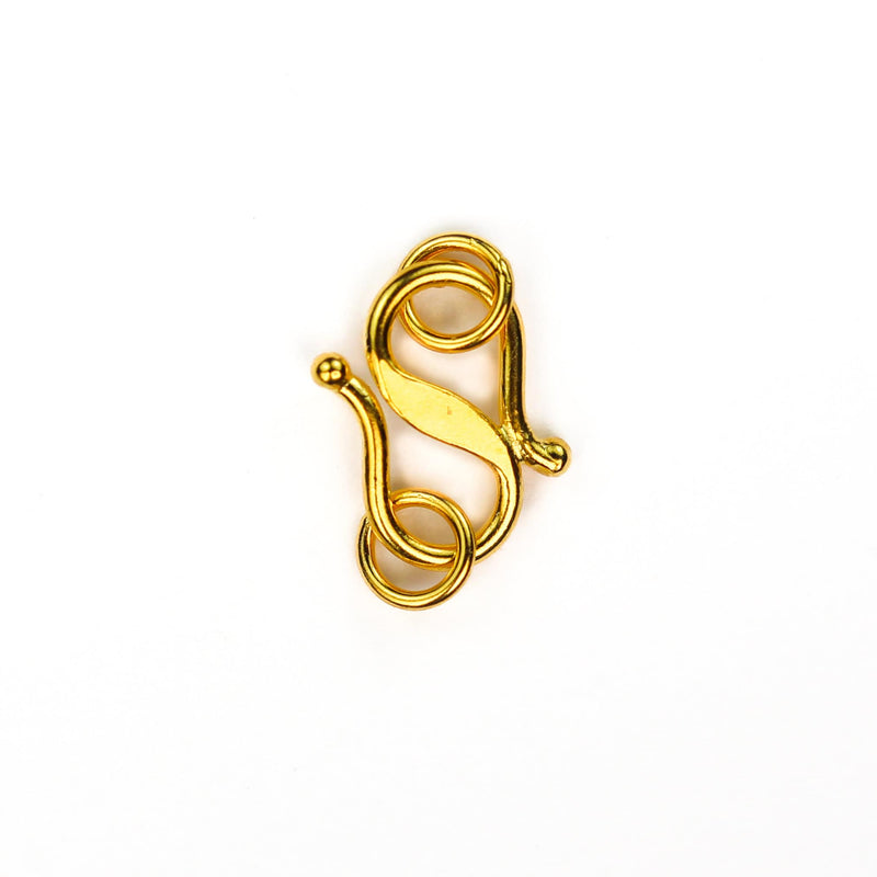 Hook clasp 4pcs 18k Gold vermeil on 925 sterling silver jewellery finding clasp,s-hook,12*9mm, 4mm closed jump ring