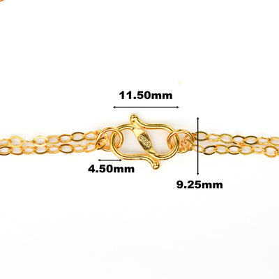 Hook clasp 4pcs 18k Gold vermeil on 925 sterling silver jewellery finding clasp,s-hook,12*9mm, 4mm closed jump ring