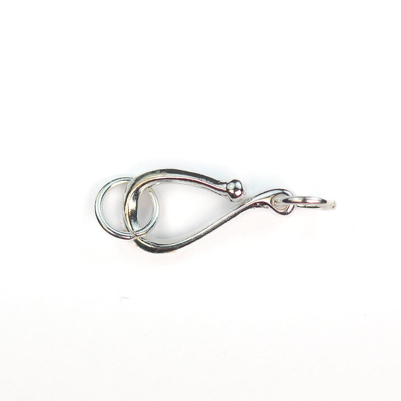 Hook clasp 2sets 925 sterling silver jewellery finding clasp,s-hook, length 12mm, 7mm width, 5mm/6mm closed jump ring