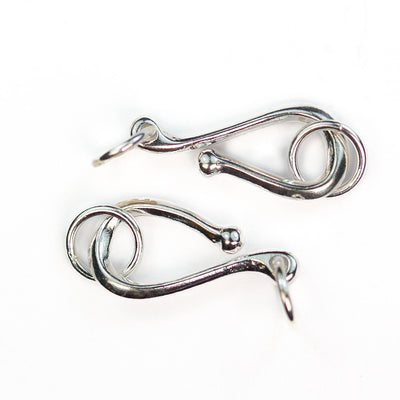 Hook clasp 2sets 925 sterling silver jewellery finding clasp,s-hook, length 12mm, 7mm width, 5mm/6mm closed jump ring