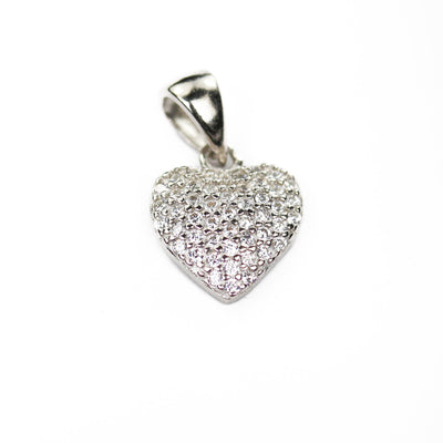 Charms 1pc 10*12mm heart 925 sterling silver jewellery findings charm beads w/ cubic zirconia gem stones,heart pendant/charm/beads, 6mm bail