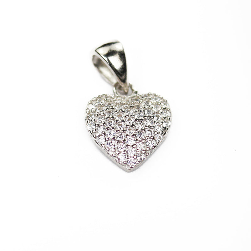 Charms 1pc 10*12mm heart 925 sterling silver jewellery findings charm beads w/ cubic zirconia gem stones,heart pendant/charm/beads, 6mm bail