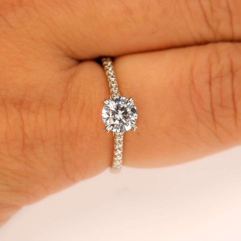 Solitaire Ring 1pc adjustable 925 Sterling Silver w/ 6mm center round brilliant Cubic Zirconia Jewellery , Gift for her