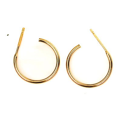 2pcs 14k Gold Filled Hoop Earrings, Medium Gold Hoops, Permanent Jewelry, Minimalist Earrings, Gift for Her