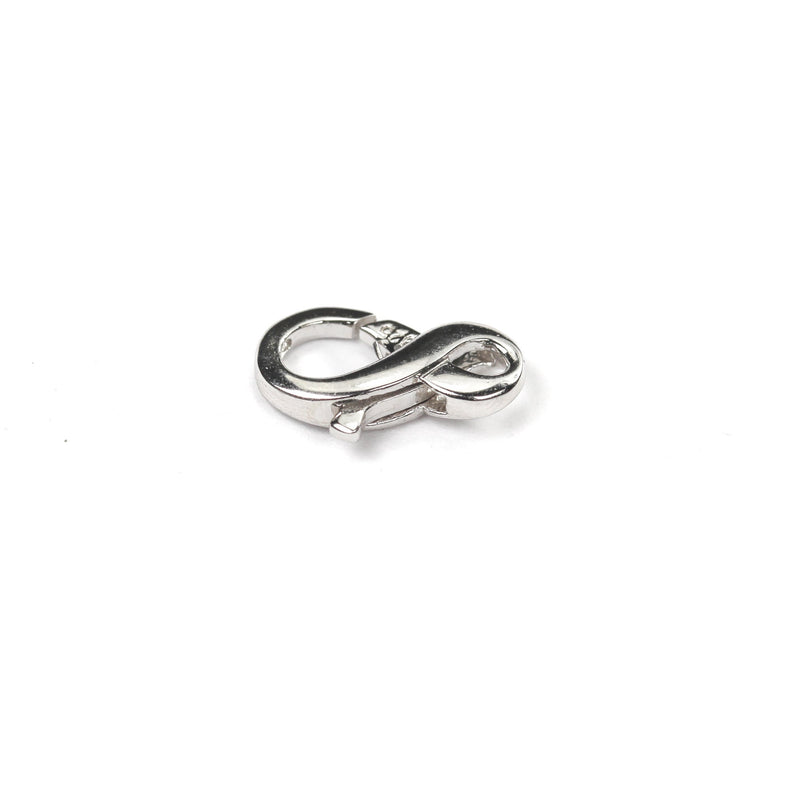 925 Sterling Silver Clasp 15mm "8" Shape Infinity Shape Clasp 925 Silver Jewellery Findings Lobster Clasps, 15*10mm, 3mm Thickness