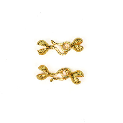 S Hook Clasp 2pairs 18K Gold Vermeil Style Jewellery Finding Clasp with Bead Tips, 12*6mm Hook, 9*6mm Loop, 18*6mm