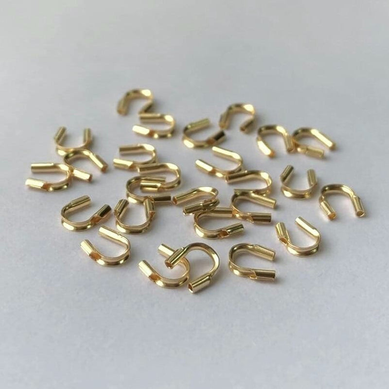 14k Gold Filled Wire Guardian and Protectors 10pcs Jewelry Making Findings,0.53mm/0.79/1.14mm Hole Tube