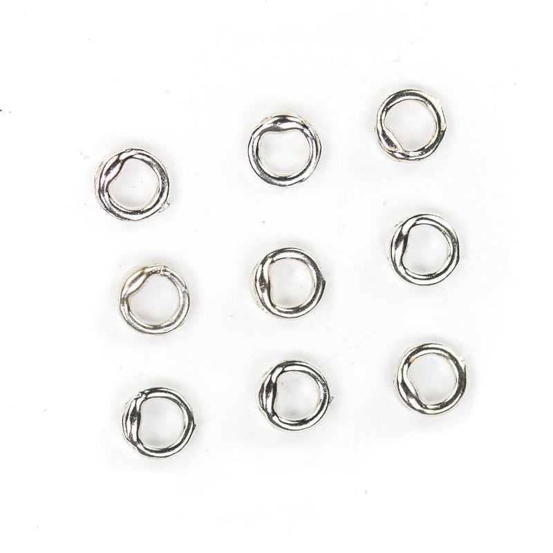 Closed Jump Ring with 2 Holes for Lobster Clasp / Hook Clasp, Jewelry Ends, 4pcs 5mm/7mm/9mm, 925 Sterling Silver or 18K Gold Vermeil