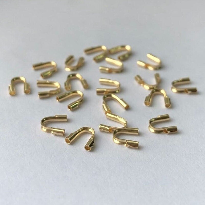 14k Gold Filled Wire Guardian and Protectors 10pcs Jewelry Making Findings,0.53mm/0.79/1.14mm Hole Tube