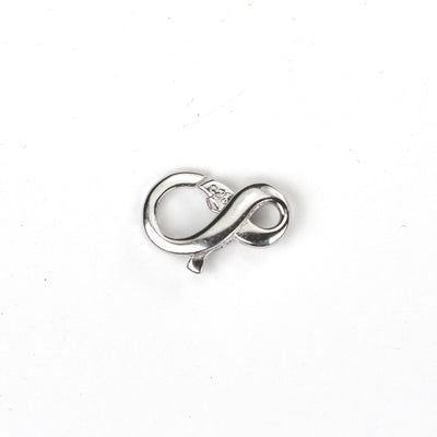 925 Sterling Silver Clasp 15mm "8" Shape Infinity Shape Clasp 925 Silver Jewellery Findings Lobster Clasps, 15*10mm, 3mm Thickness