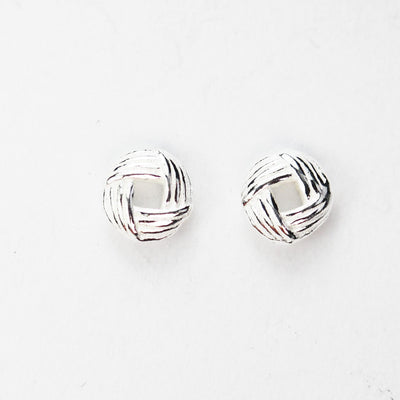 8pcs 925 Sterling Silver Shiny Square Circle Spacer Beads 6mm, Hole 1mm