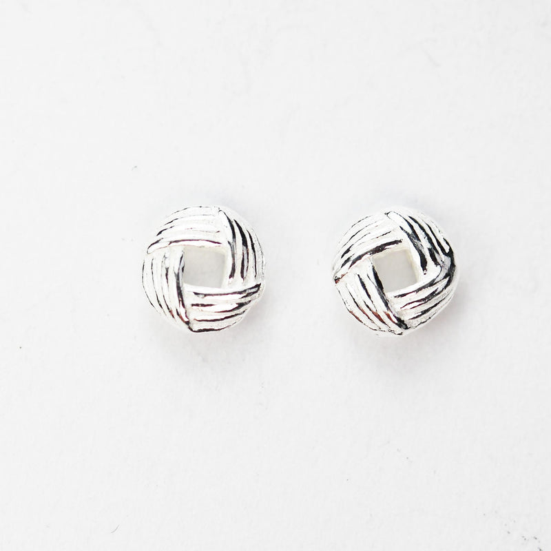 8pcs 925 Sterling Silver Shiny Square Circle Spacer Beads 6mm, Hole 1mm