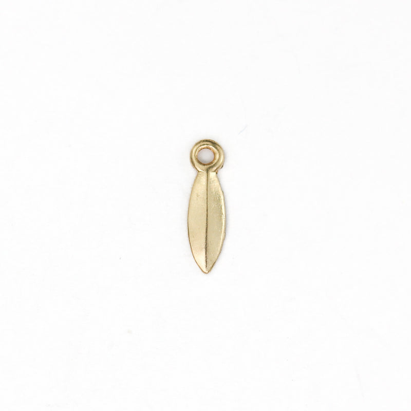 14k gold filled 2pcs of 2.7*9.5 mm leaf charm beads jewellery findings charm / pendant, 1.5mm hole