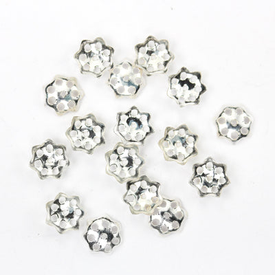 Bead Caps 10pcs 925 Sterling Silver Jewelry Findings Bead Cap, 7.50mm Flower Cap, 1.5mm Height, 1mm Hole