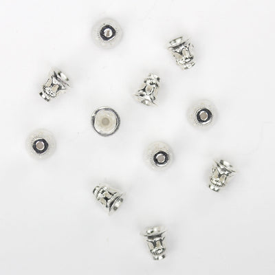 6pcs 925 Sterling Silver Jewelry Findings Cone Bead Cap, 5*5mm Filigree Bead Cap, 5mm Inner Size, 1mm Hole