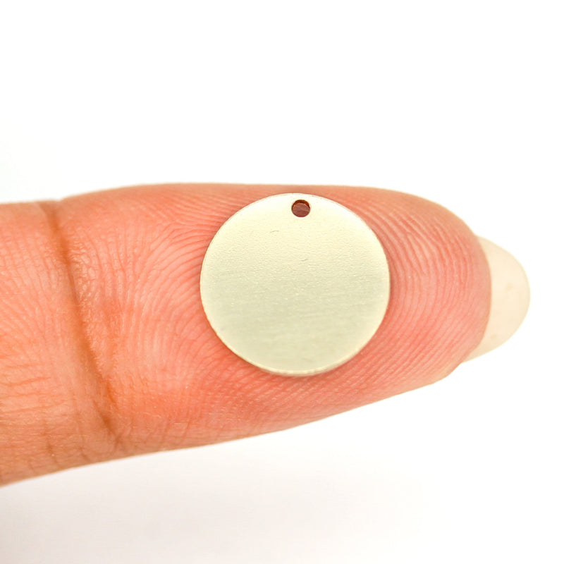 1pc Round Stamping Pendant, Stamping Disc, Bracelet Connector 1 or 2 Holes 14K Gold Filled, Blank Pendant Disc