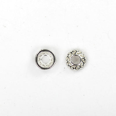 Bead Caps 10pcs 925 Sterling Silver Jewelry Findings Bead Cap, 6mm Flower Cap, 2mm Height, 1.5mm Hole