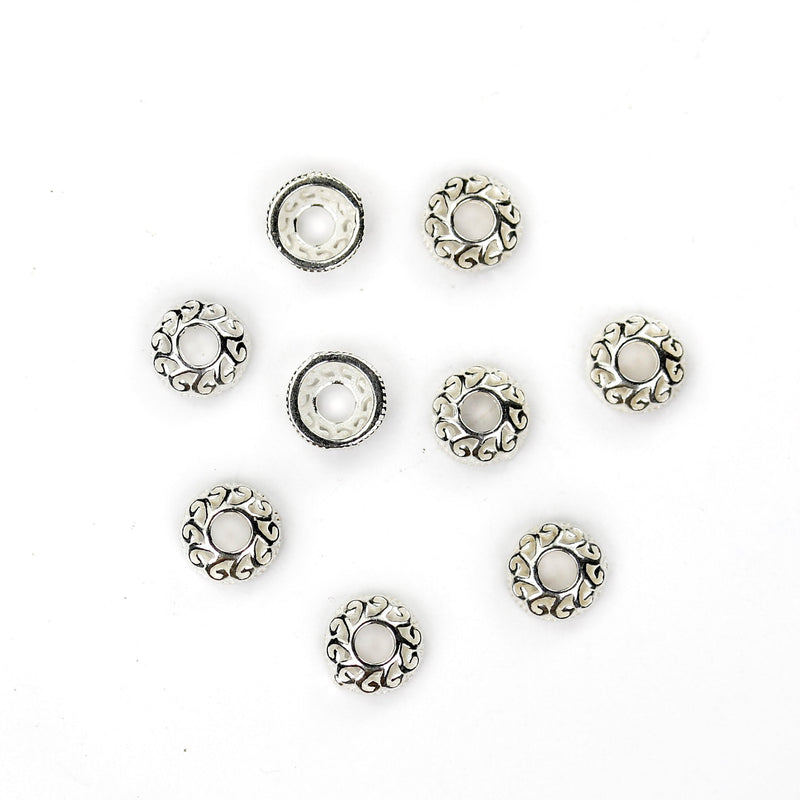 Bead Caps 10pcs 925 Sterling Silver Jewelry Findings Bead Cap, 6mm Flower Cap, 2mm Height, 1.5mm Hole