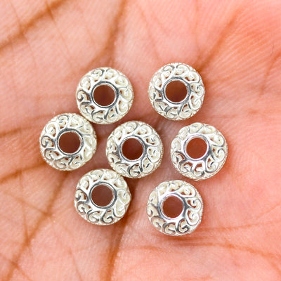 Bead Caps 10pcs 925 Sterling Silver Jewelry Findings Bead Cap, 6mm Flower Cap, 2mm Height, 1.5mm Hole