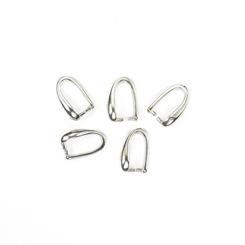 925 Sterling Silver Bails 2pcs 4*12mm 925 Sterling Silver Jewelry Findings Ice Pick  Bails, 8-12mm Inner Size