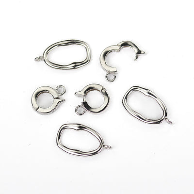 Silver Clasp 1pc 925 Sterling Silver Jewellery Finding Clasp, S-Hook, 16*9mm Oval, 10*8mm Round Hook, 2mm Closed Jump Rings, 2mm Thickness