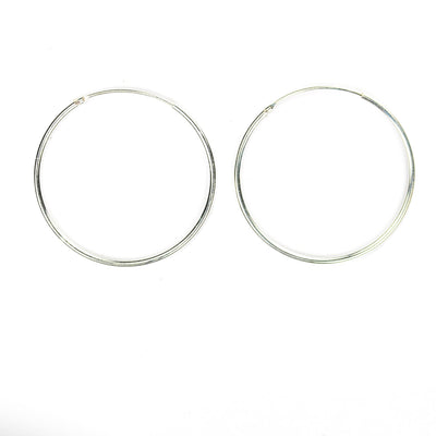 Earring Hoops 1 Pair, 925 Sterling Silver Hoop Earrings, 30mm Round 1.25mm Thickness