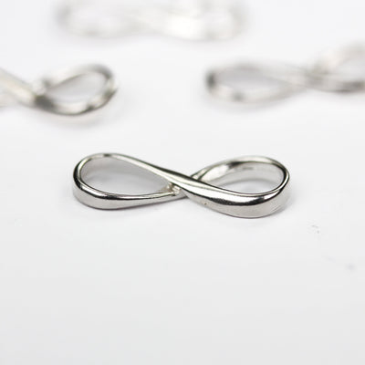 2pcs 925 Sterling Silver Jewellery Findings Infinity Connector Beads, 19*7mm, 2mm thickness