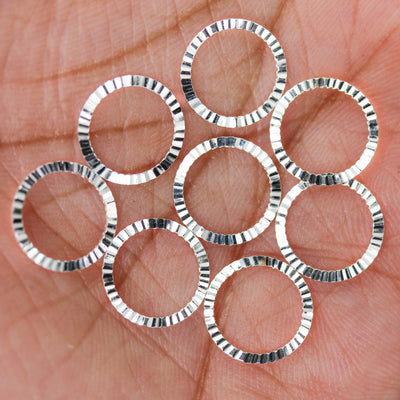 Silver Spacer Beads 5pcs 11mm 925 Sterling Silver Jewellery Findings Shining Closed Ring 0.7mm Thick