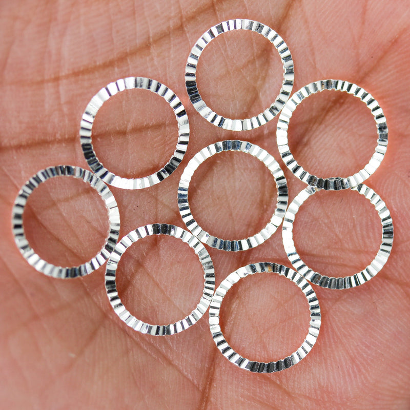 Silver Spacer Beads 5pcs 11mm 925 Sterling Silver Jewellery Findings Shining Closed Ring 0.7mm Thick