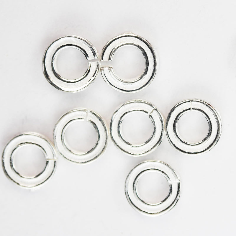 Silver Spacer Beads 4pcs 8mm 925 Sterling Silver Jewellery Findings Rondelle Donut Ring Spacers, 1.5mm Thick, Hole 4mm