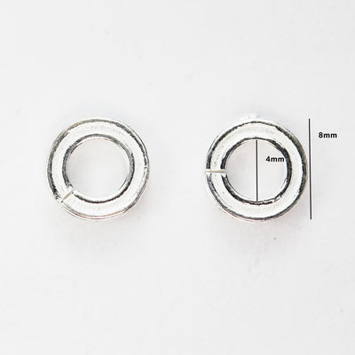 Silver Spacer Beads 4pcs 8mm 925 Sterling Silver Jewellery Findings Rondelle Donut Ring Spacers, 1.5mm Thick, Hole 4mm