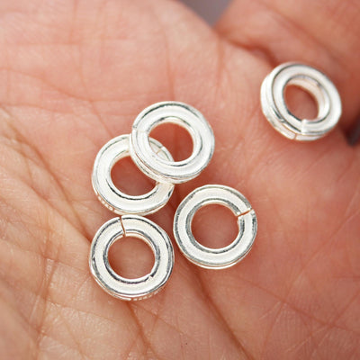 Silver Spacer Beads 4pcs 8mm 925 Sterling Silver Jewellery Findings Rondelle Donut Ring Spacers, 1.5mm Thick, Hole 4mm