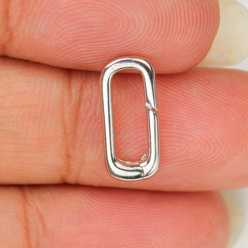 Necklace Clasp 1pc 925 Sterling Silver Jewellery Findings Open Ring Clasp, 14*6mm Oval, 2.5mm Thickness