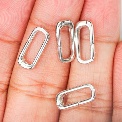 Necklace Clasp 1pc 925 Sterling Silver Jewellery Findings Open Ring Clasp, 14*6mm Oval, 2.5mm Thickness