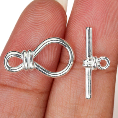 Toggle Clasps 1 Set 925 Sterling Silver Jewellery Findings Toggle Clasp, 10*18mm Clasp W/ 5mm Closed Jump Ring, Tbar 18mm Long Hole 2mm