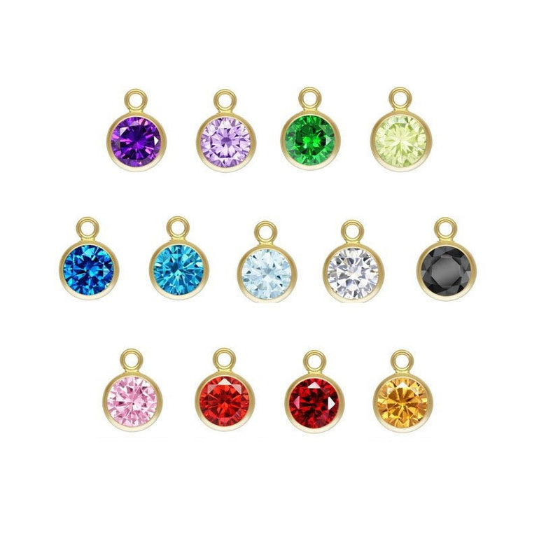 14k gold filled 2pcs jewellery making findings charm beads, 4mm cubic zirconia, with ring 0.5*2.4mm,1mm hole