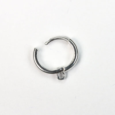 1pair jewellery findings earwire, 925 sterling silver, 10mm round lever back with closed loop