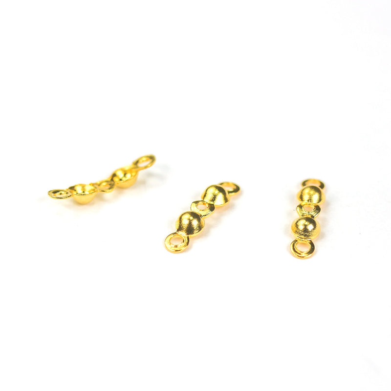 Bead Tips 10pcs 18K gold vermeil style jewellery findings Bead Tips for ends, 3mm total length, 1mm hole