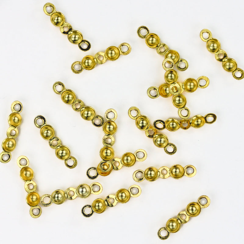 Bead Tips 10pcs 18K gold vermeil style jewellery findings Bead Tips for ends, 3mm total length, 1mm hole