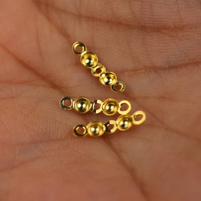 Bead Tips 10pcs 18K gold vermeil style jewellery findings Bead Tips for ends, 3mm total length, 1mm hole