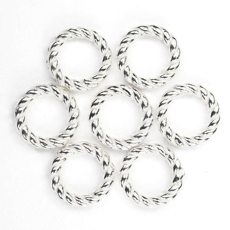 Silver Ring 6pcs 8mm 925 Sterling Silver Jewellery Findings Shining Closed Ring 1.50mm Thick 5mm Hole