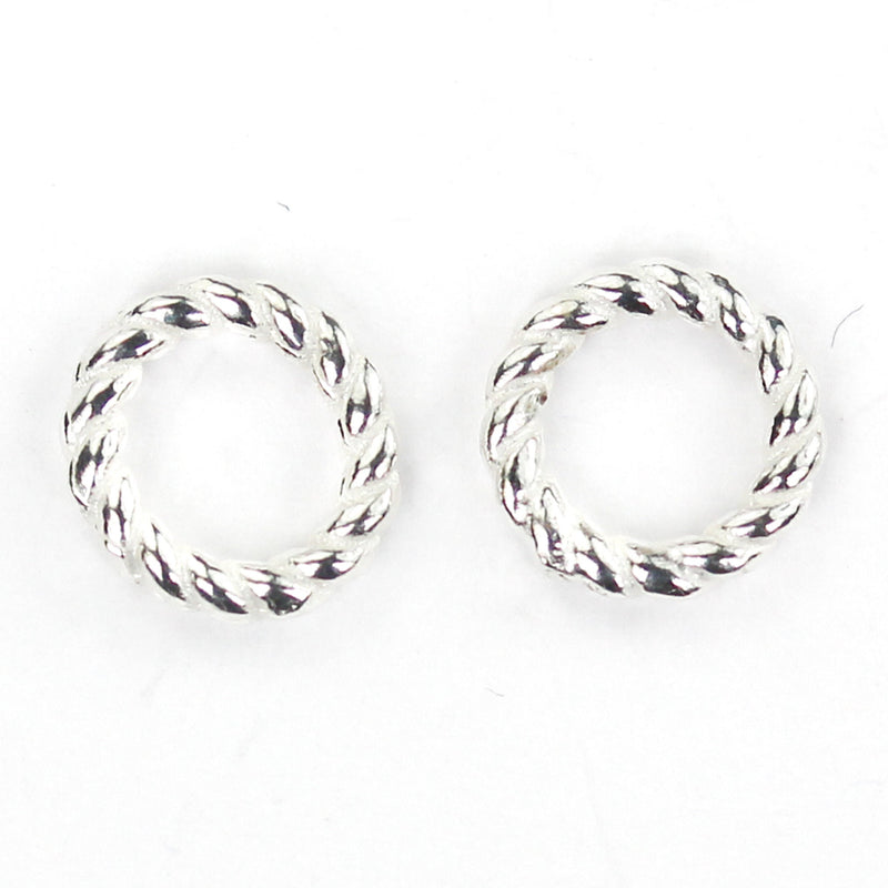 Silver Ring 6pcs 8mm 925 Sterling Silver Jewellery Findings Shining Closed Ring 1.50mm Thick 5mm Hole