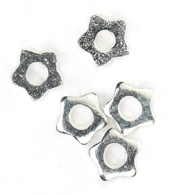 50pcs 925 Sterling Silver Jewellery Findings Beads Beads, 2.5mm Star, 1mm Hole