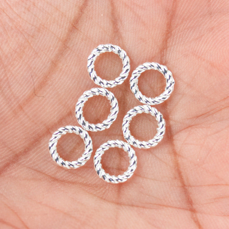 Silver Ring 6pcs 8mm 925 Sterling Silver Jewellery Findings Shining Closed Ring 1.50mm Thick 5mm Hole