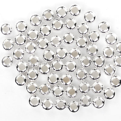 30pcs Silver Spacer Beads  925 Sterling Silver Jewellery Findings Rondelle Spacer Beads, 3mm Diameter, 2mm Thick, Hole 1mm