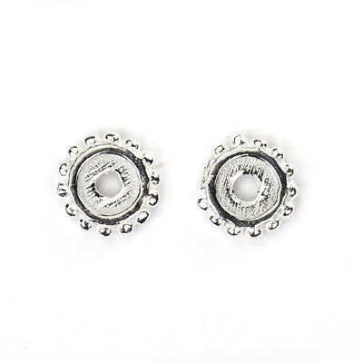 10pcs Spacer Beads 5mm 925 Antique Sterling Silver Jewellery Findings Wheel Round Spacer Beads, 1mm Thick, Hole 1mm