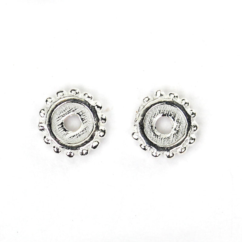 10pcs Spacer Beads 5mm 925 Antique Sterling Silver Jewellery Findings Wheel Round Spacer Beads, 1mm Thick, Hole 1mm