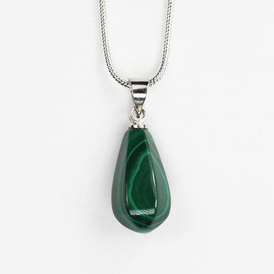 Natural Malachite Mixed Shapes Gemstone Pendant, with silver plated bail