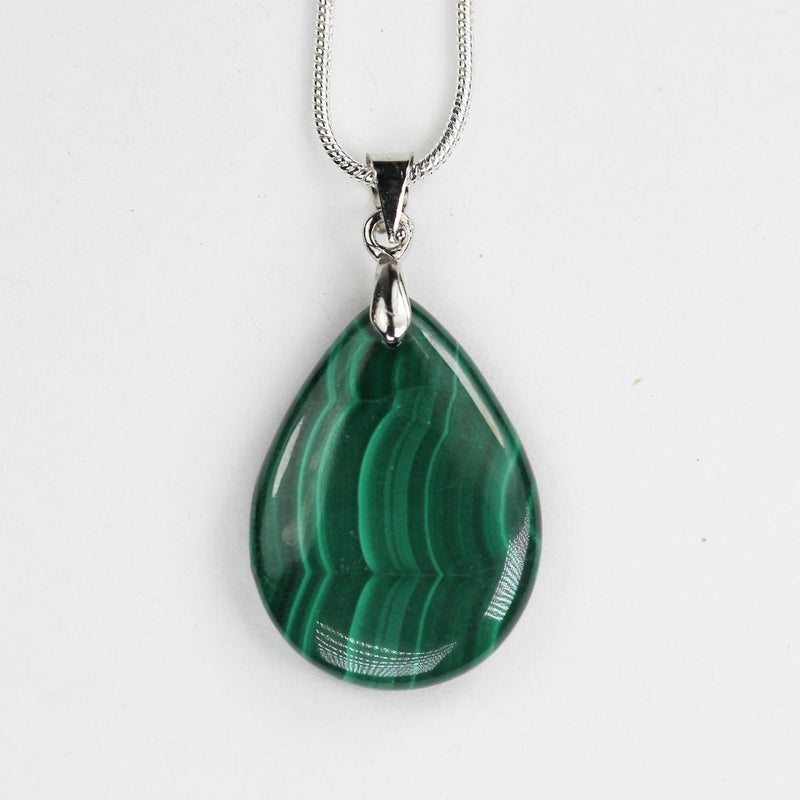 Natural Malachite Mixed Shapes Gemstone Pendant, with silver plated bail