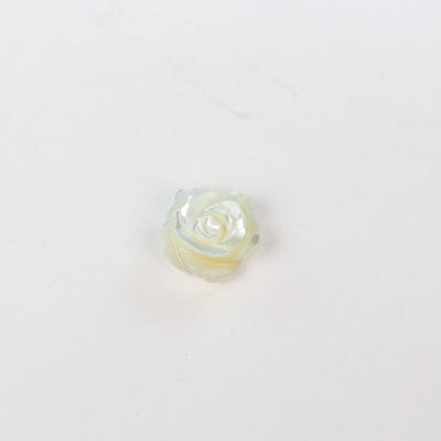 4pcs Natural Mother Of Pearl Shell Rose Beads, 12mm Round Side Drilled Carved Flower Shape 1mm Hole 6mm Thick